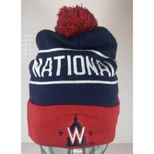 MLB Washington Nationals Beanie BDA Blue Hat Adult Budweiser Toboggan With Pom